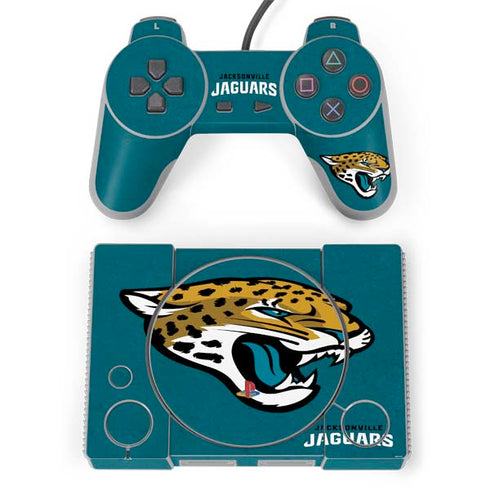 NFL Jacksonville Jaguars Teal Distressed PlayStation Classic Bundle Skin